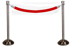 Stanchions Brushed Chrome - Red - per length Stanchions Brushed Chrome - Red - per length